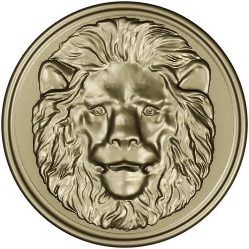 Lion Medallion Relief STL for CNC Carving