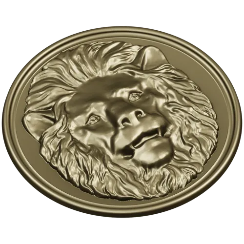 Lion Medallion Relief STL for CNC Carving