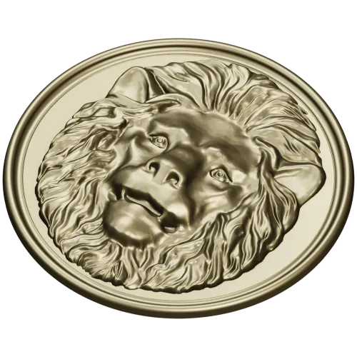 Lion Medallion Relief STL for CNC Carving