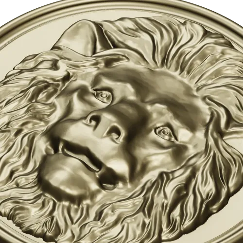 Lion Medallion Relief STL for CNC Carving