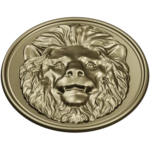 Lion Medallion Relief STL for CNC Carving