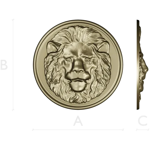 Lion Medallion Relief STL for CNC Carving