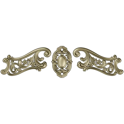 Rococo Cartouche and Scrolls STL for CNC wood carving