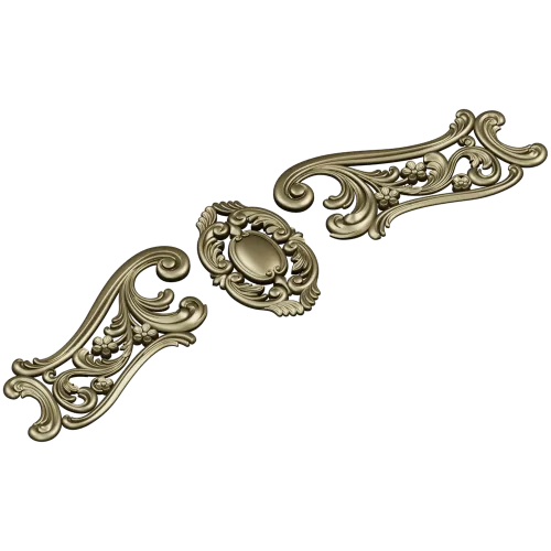 Rococo Cartouche and Scrolls STL for CNC wood carving