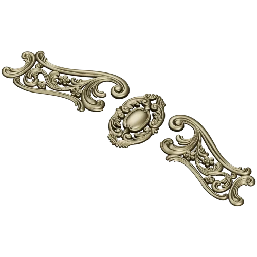 Rococo Cartouche and Scrolls STL for CNC wood carving