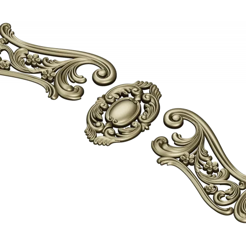 Rococo Cartouche and Scrolls STL for CNC wood carving