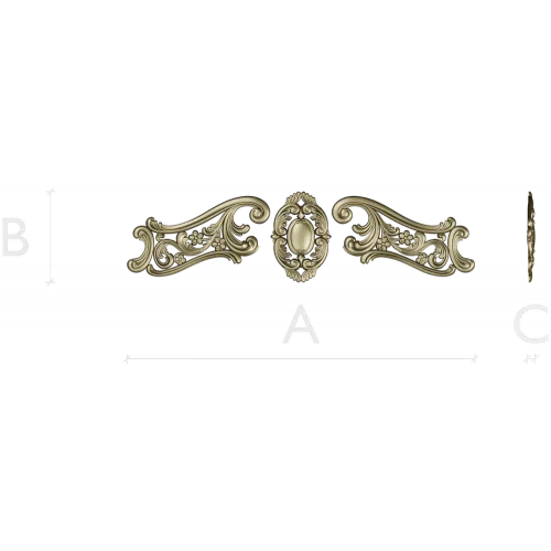 Rococo Cartouche and Scrolls STL for CNC wood carving