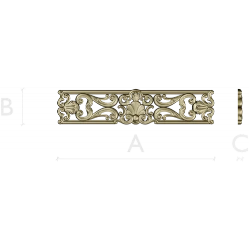 Ornate Shell & Acanthus Frieze - STL 3D Model for CNC