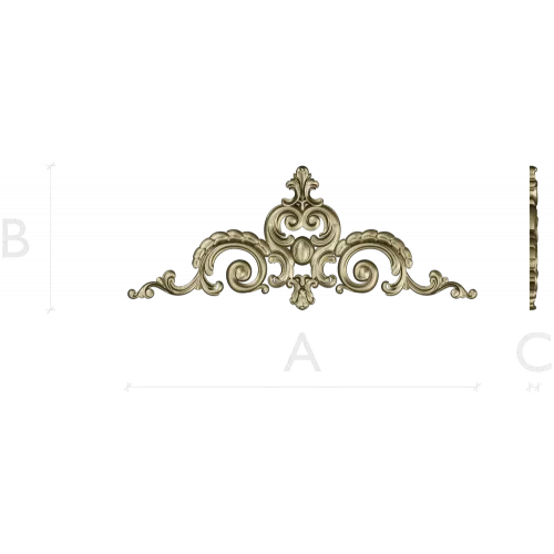 Картуш Людовик - акантовый декор в формате STL для ЧПУ