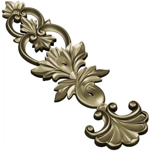 Acanthus Royale - high-relief STL 3D model for CNC ornamental applique