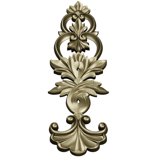 Acanthus Royale - high-relief STL 3D model for CNC ornamental applique