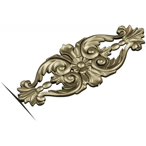 Rococo Floral Cartouche - STL 3D Model for CNC