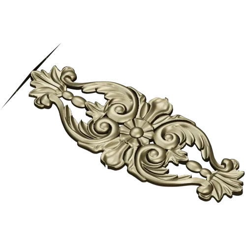 Rococo Floral Cartouche - STL 3D Model for CNC