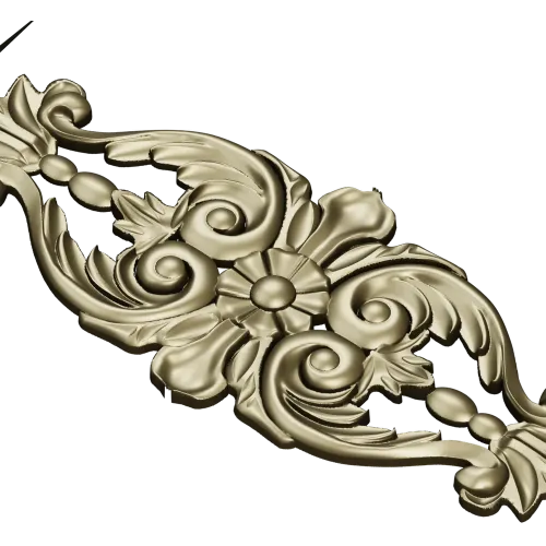 Rococo Floral Cartouche - STL 3D Model for CNC