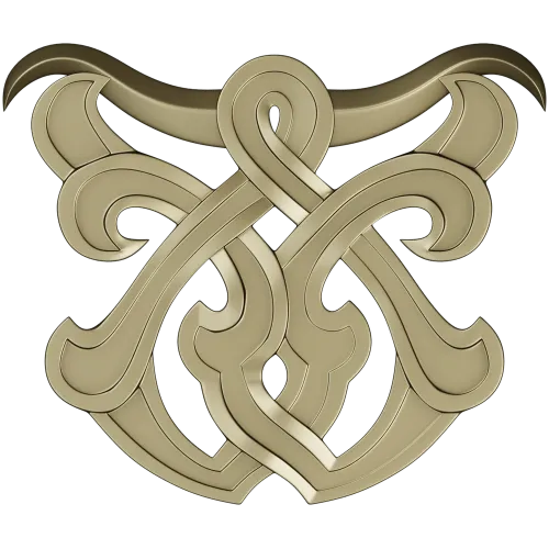 Interlace Cartouche - 3D STL model for CNC carving