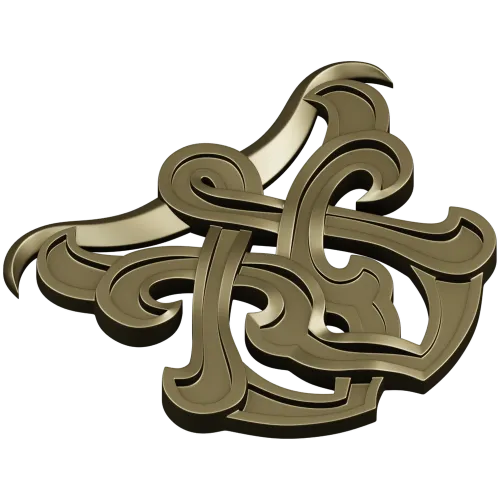 Interlace Cartouche - 3D STL model for CNC carving