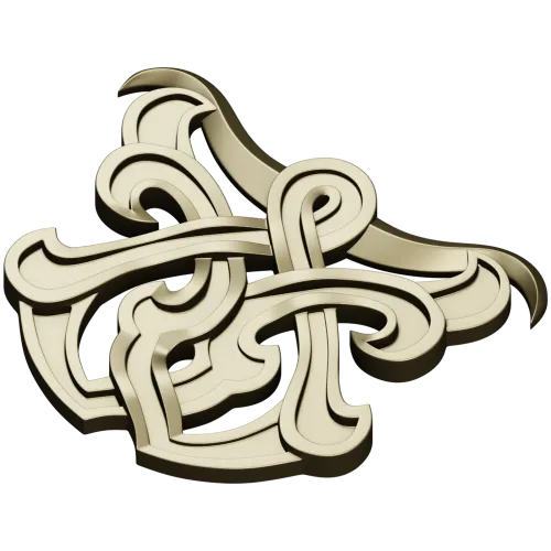 Interlace Cartouche - 3D STL model for CNC carving