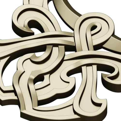 Interlace Cartouche - 3D STL model for CNC carving