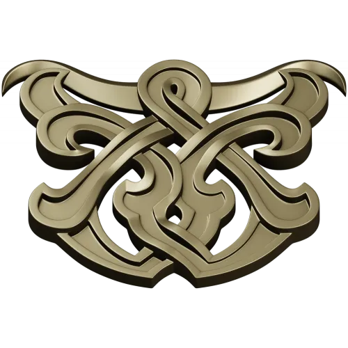 Interlace Cartouche - 3D STL model for CNC carving