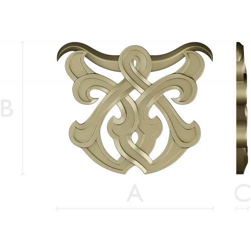 Interlace Cartouche - 3D STL model for CNC carving