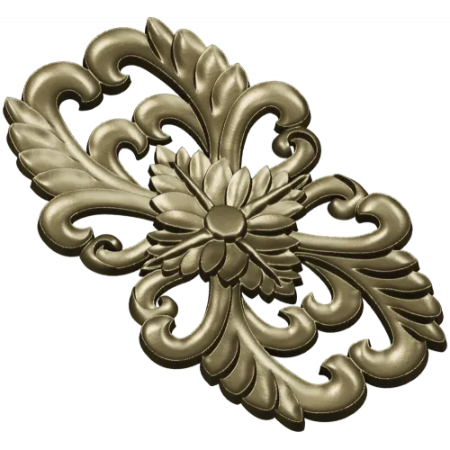 Elegant Floral Cartouche STL for CNC Milling