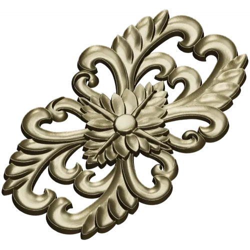 Elegant Floral Cartouche STL for CNC Milling