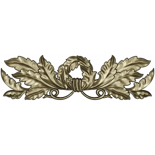 Laurel Wreath Acanthus Horizontal Applique STL