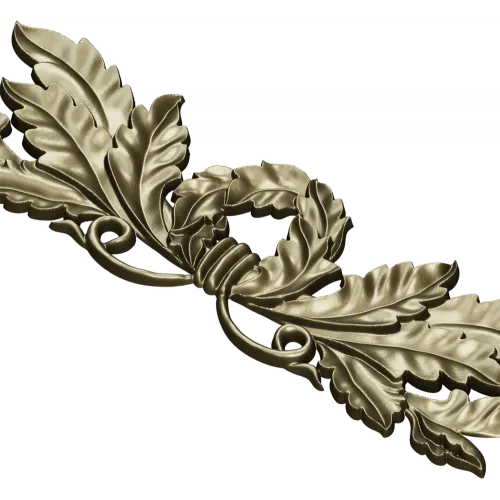 Laurel Wreath Acanthus Horizontal Applique STL