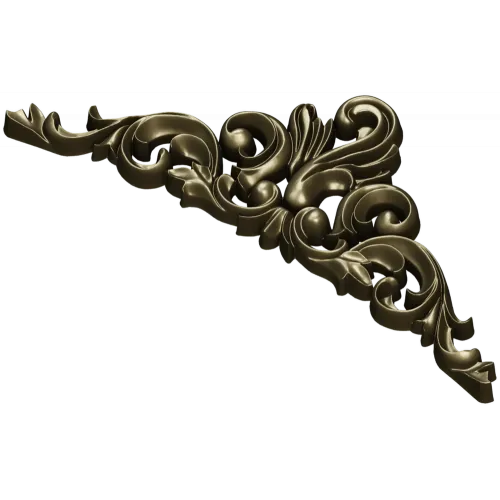 Baroque Acanthus Pediment STL 3D Model for CNC