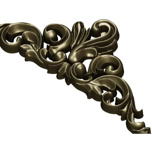 Baroque Acanthus Pediment STL 3D Model for CNC