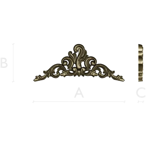 Baroque Acanthus Pediment STL 3D Model for CNC