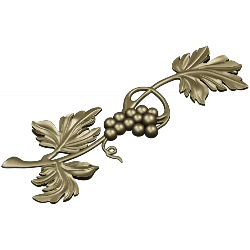 Grapevine ornamental STL relief for CNC milling and decorative panels