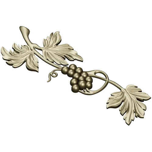 Grapevine ornamental STL relief for CNC milling and decorative panels