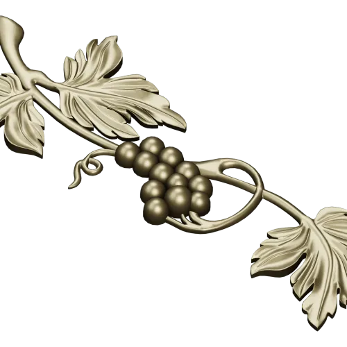 Grapevine ornamental STL relief for CNC milling and decorative panels