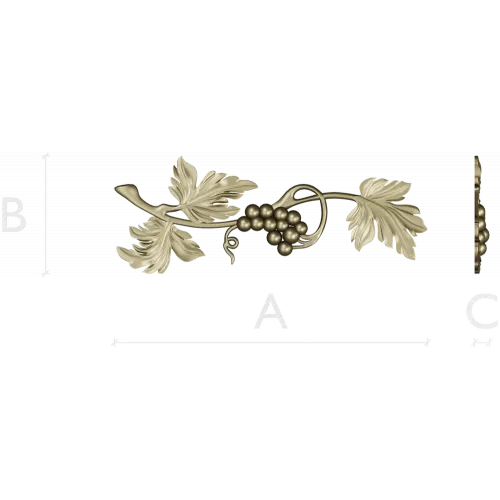 Grapevine ornamental STL relief for CNC milling and decorative panels