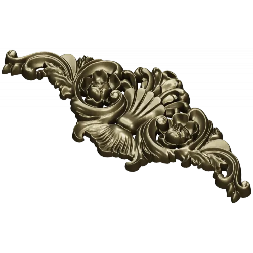 Baroque Floral Crest - STL 3D model for CNC