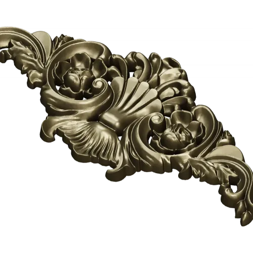 Baroque Floral Crest - STL 3D model for CNC