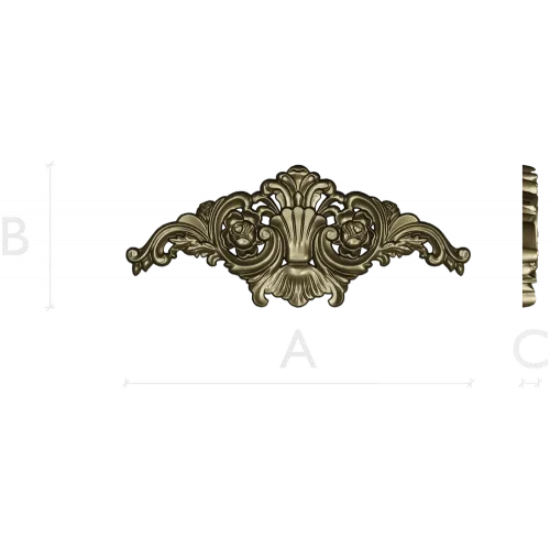 Baroque Floral Crest - STL 3D model for CNC