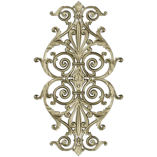 Baroque Acanthus Vertical Cartouche STL