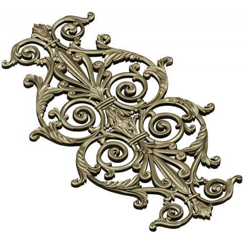 Baroque Acanthus Vertical Cartouche STL