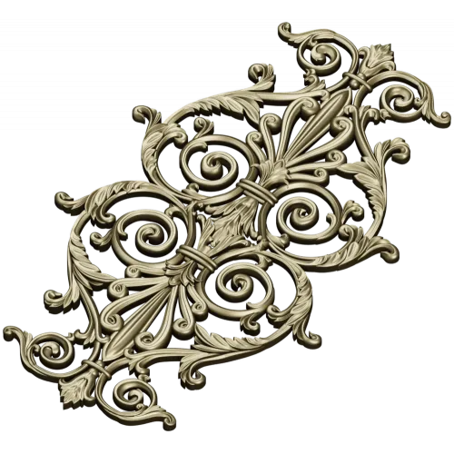 Baroque Acanthus Vertical Cartouche STL