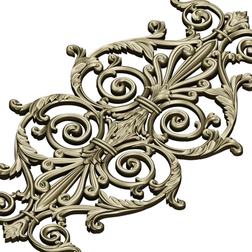Baroque Acanthus Vertical Cartouche STL