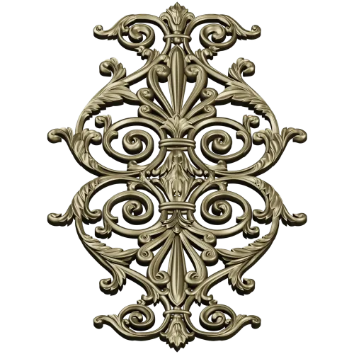 Baroque Acanthus Vertical Cartouche STL