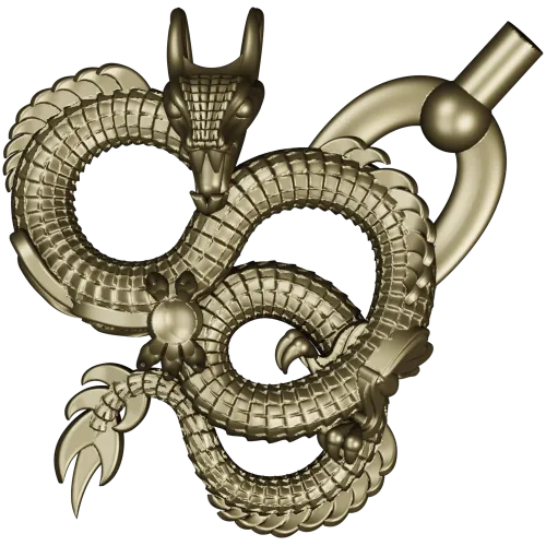 Twined Dragon Ornament - STL 3D Model for CNC
