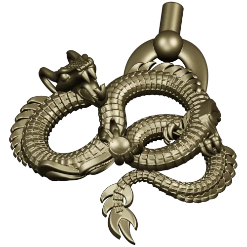 Twined Dragon Ornament - STL 3D Model for CNC