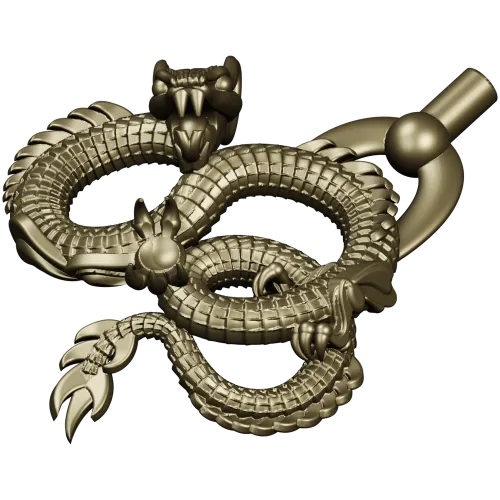 Twined Dragon Ornament - STL 3D Model for CNC