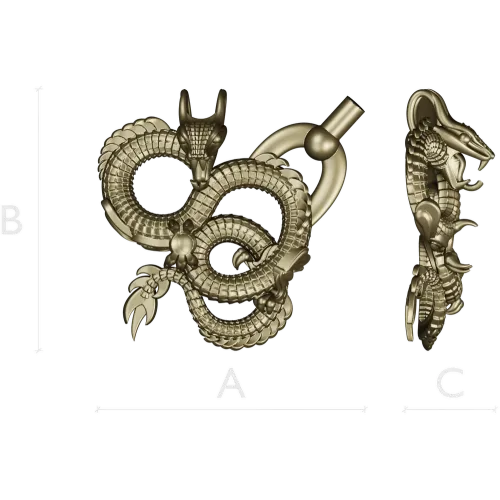 Twined Dragon Ornament - STL 3D Model for CNC