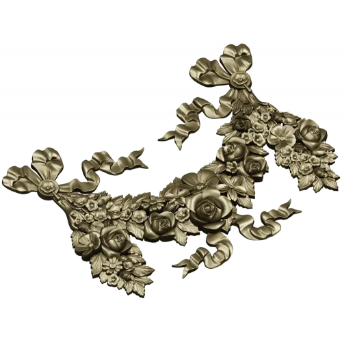Rococo floral garland STL 3D model for CNC router and decorative panels