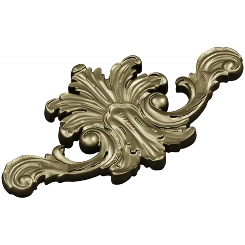 Ornate acanthus cartouche 3D STL for CNC carving
