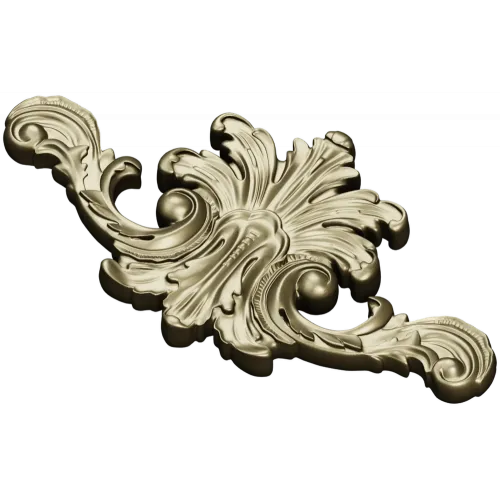 Ornate acanthus cartouche 3D STL for CNC carving